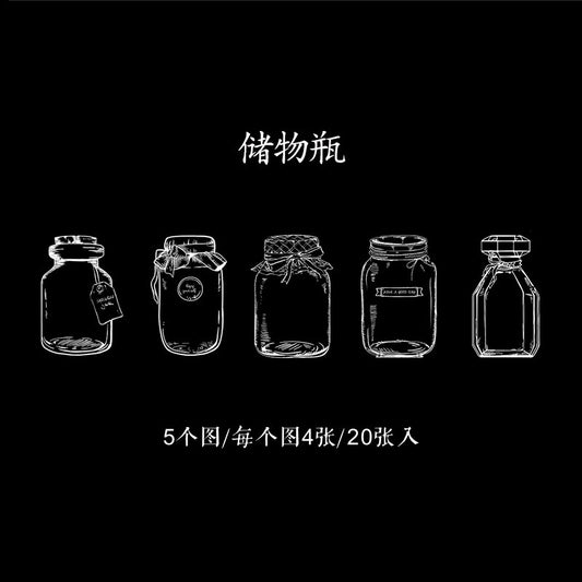 Rmlm005 Transparent Jar Sticker | Dream Collector series | 4*5 20 pcs. 95*140mm