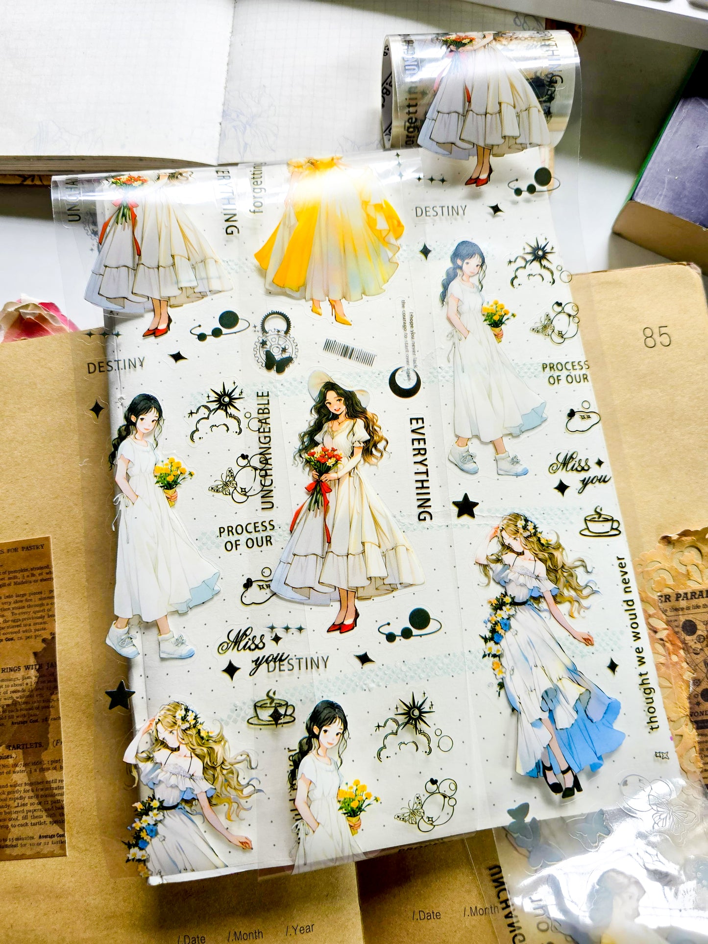 ZNLT-202 | Moonlight Hidden PET Washi Tape |  Girl Theme  Transparent Washi Tape |