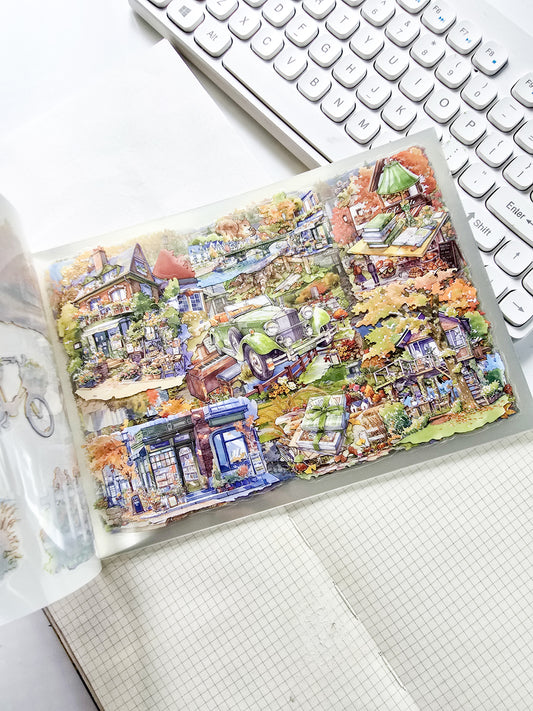 SSFW403 Scenery PET Sticker Book | Precut | 235x167mm | 20 Pages | Premium Quality | Autumn Almanac