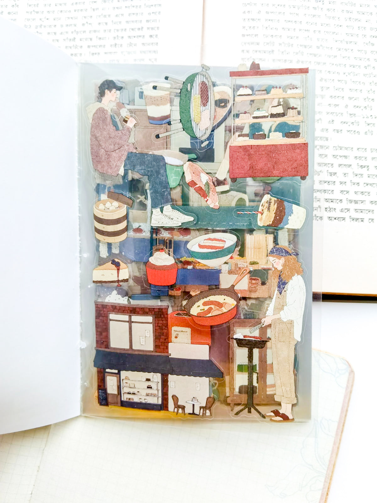 MLSHL-404 | Flamin Label  Character Sticker Book Over 400 Aesthetic PET Sticker daily-life themed | 100* 150mm 20Pcs