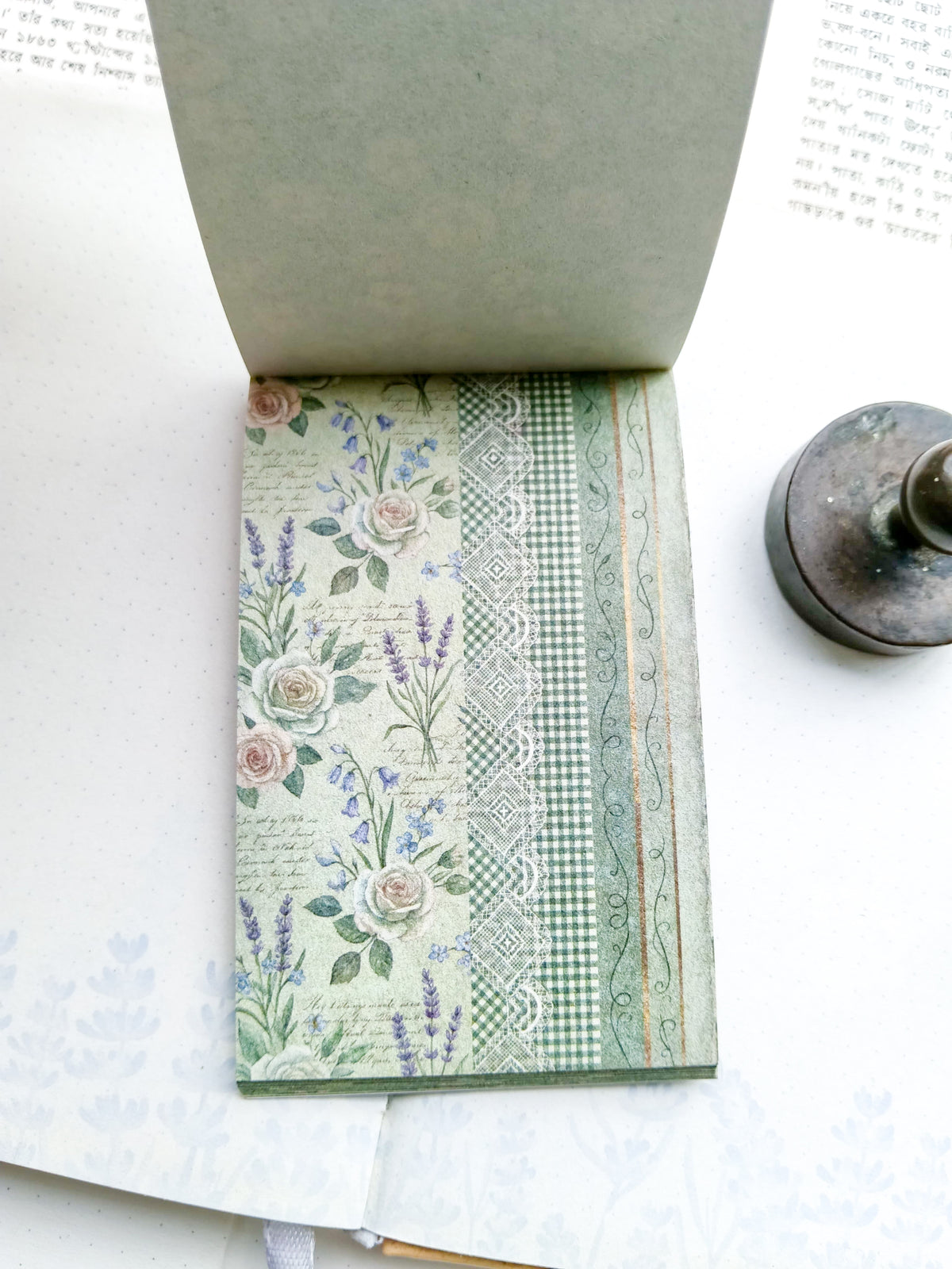 QFYN-605 |Deep Ungss Hides Green.Vintage Journal Scrapbook Papers pad 50pcs | 67* 105mm