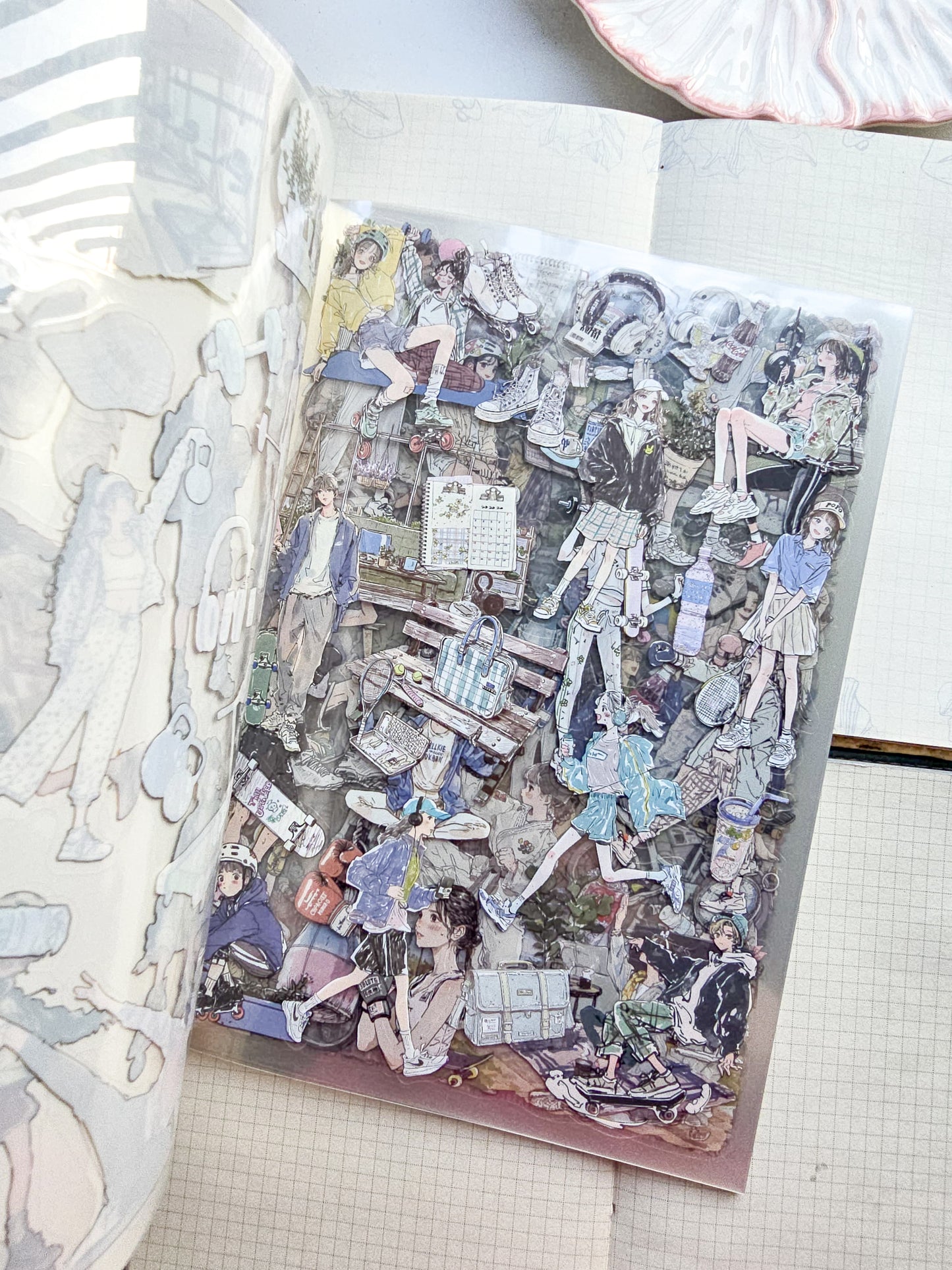 QYSHL-404 LIGHT PACE| Lifestyle Girl Pet Sticker Book| Comfortable Life Dairy Pink Theme|167*235mm 20 Pcs