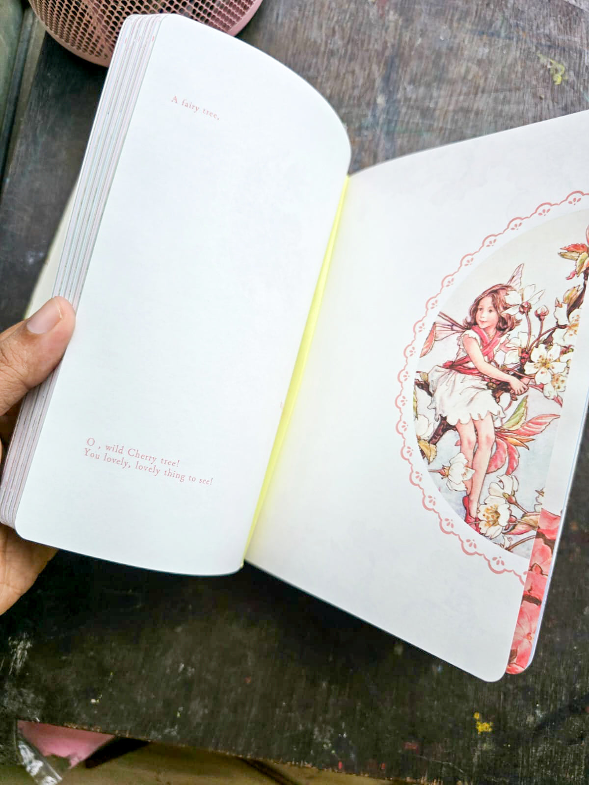 JZA5128-2557 |  Flower Fairies Notebook Features a Vibrant Illustration Titled The Sweet Pea Fairies By Cicely Mary Barker.