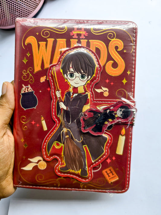 MG26610 | Harry Potter themed Notebook Featuring a 3D Chibi-Style Character On The Cover .Lock To Keep It Closed Securely