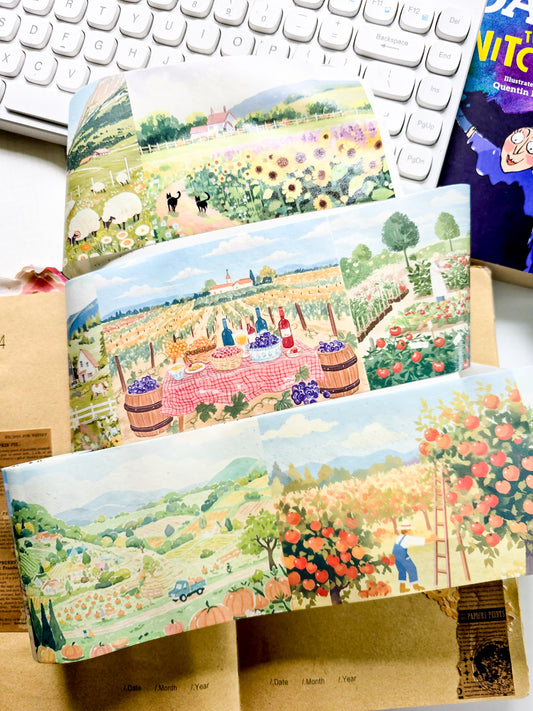 QQJG-201 | Branded Seeking Adventure In Happiness washi Tape | Rolls Are Designed For Journaling Scrapbooking  And DIY Crafts |