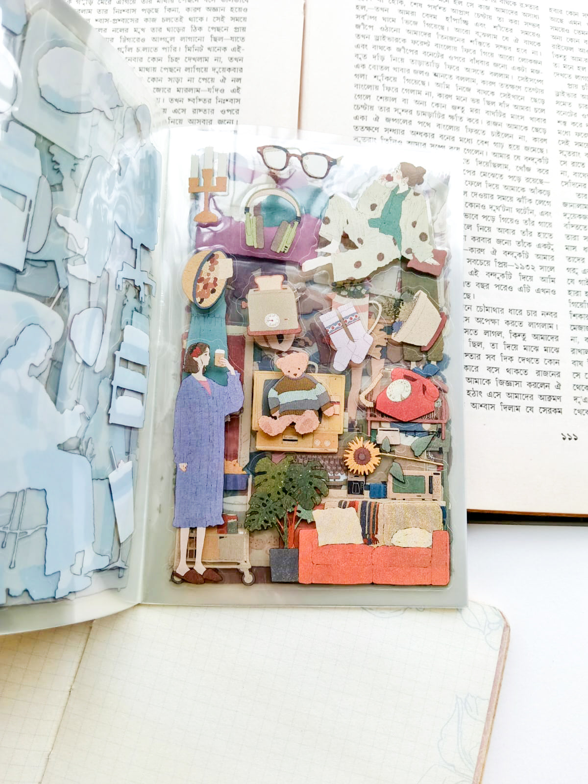 MLSHL-402 | Havenly Living Character Sticker Book Over 400 Aesthetic PET Sticker daily-life themed | 100* 150mm 20Pcs