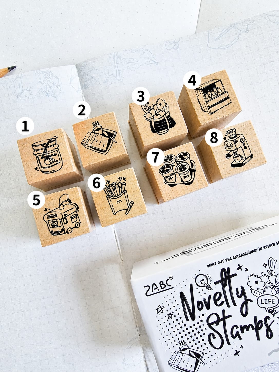 MKQX-401 | Samvardhan 1pcs Vintage Wooden Rubber Stamp Set For Journaling |