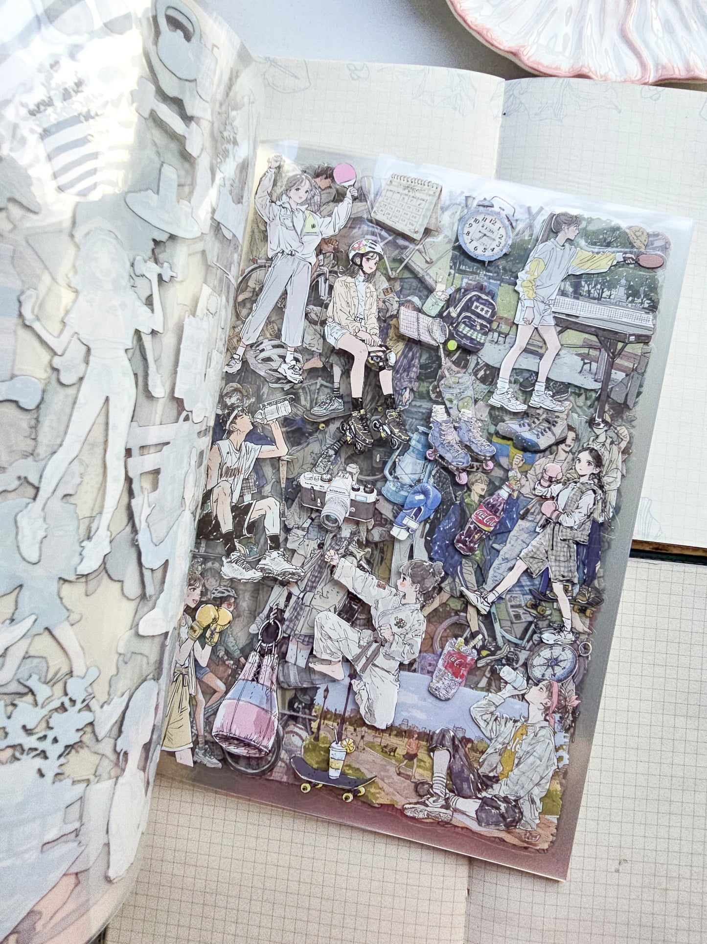 QYSHL-404 LIGHT PACE| Lifestyle Girl Pet Sticker Book| Comfortable Life Dairy Pink Theme|167*235mm 20 Pcs