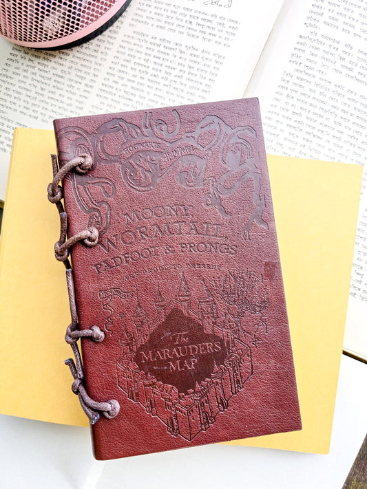 Marauder’s Map Vintage Journal, Featuring a Beautiful Embossed  Muted Maroon Cover, Hogwarts Map Design, Note Book