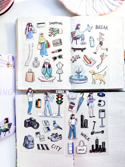 MHSJC - 604 | PET | Urban  Slices | Lazy Daliy Moments | 4Pcs | 150mm |