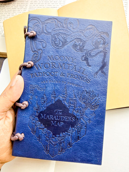Marauder’s Map Vintage Journal, Featuring a Beautiful Embossed Blue Cover, Hogwarts Map Design, Note Book