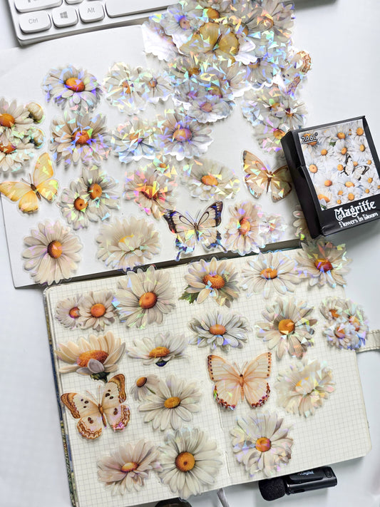 FHRY-605 | Magritte Flowers In Bloom PET Sticker  | 60pcs Sticker