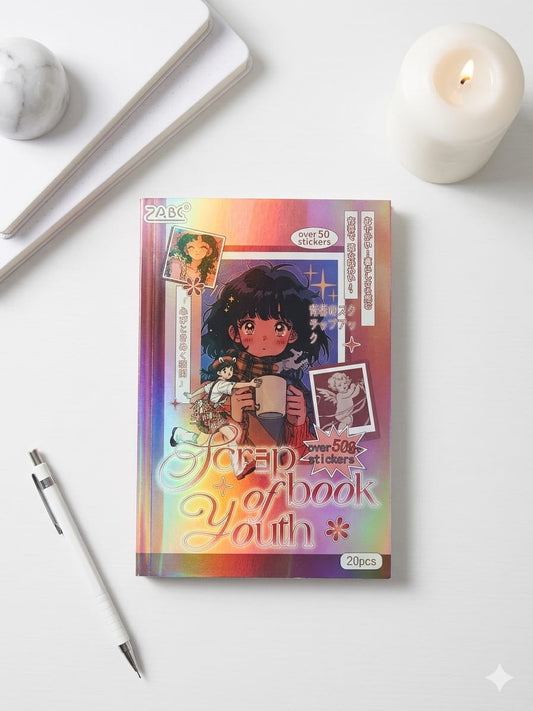 GZBBX-404 | Decorative Holographic Sticker Book From The PET  Poetry Collection of Youth Series |