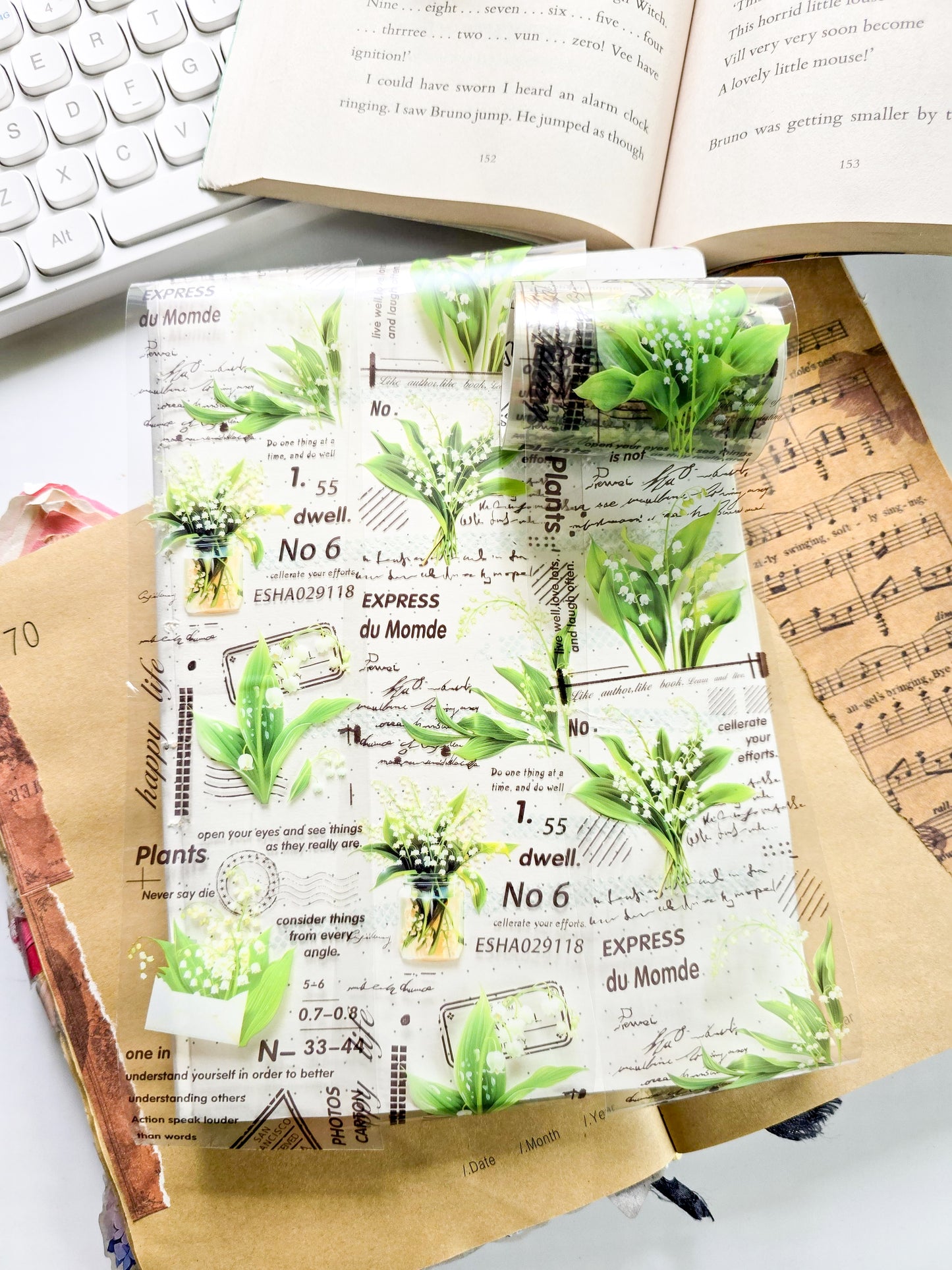 CNHD-201 |South of the city flower chap |  Flower Untic Beauty PET Sticker Roll 1 pcs | 60nm*2m/380mm