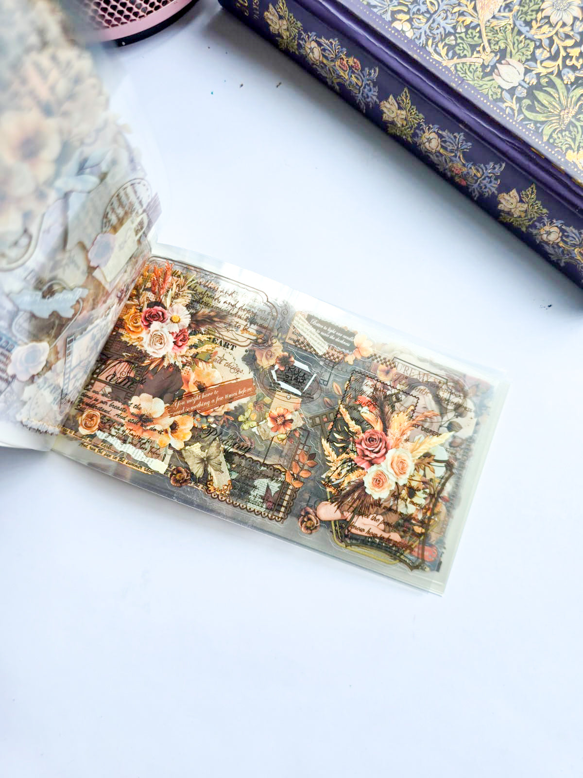 SNTT-402 | Flower Note Aesthetic 20pcs Set Sticker book | PET | Junk Journaling And Scrapbooking|