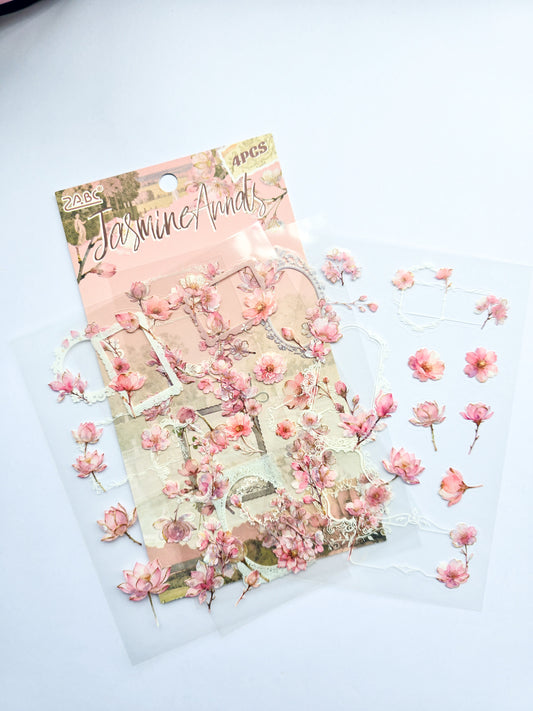 KJHY-601 | Jasmine Annals | PET |  Watercolour Flower Asthetic sticker | 100* 150mm