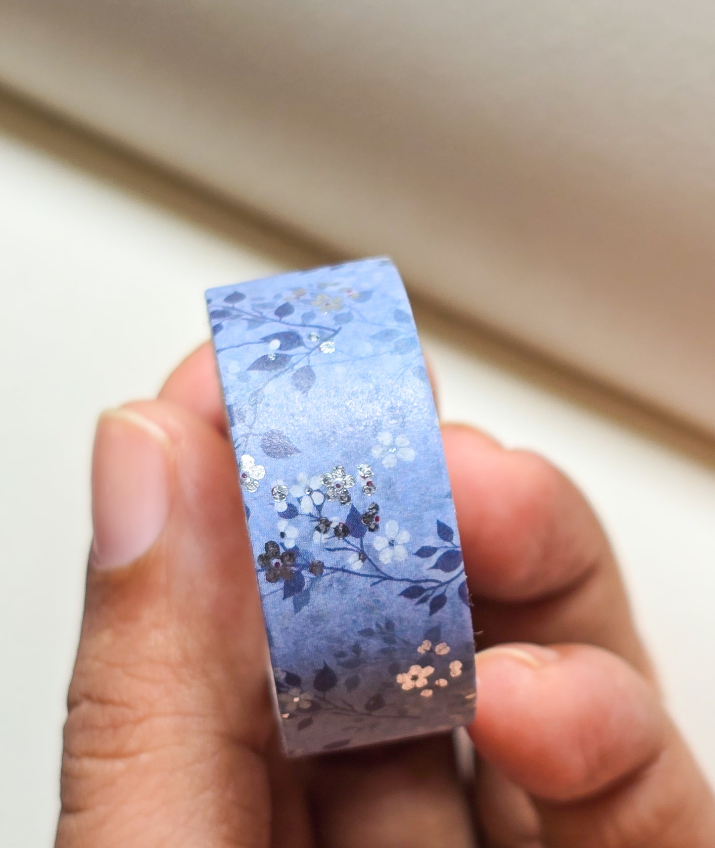 Blue Washi Tape 60mm | 1 Pc | Silver Foiled