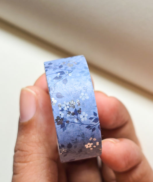 Blue Washi Tape 60mm | 1 Pc | Silver Foiled