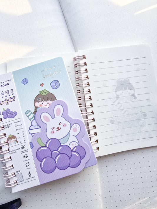 LK6480-04 |Rf| Lovely Girl | Ruled Special kawaii Notebook | Spiral Binding | 95*130mm | 80 Pages