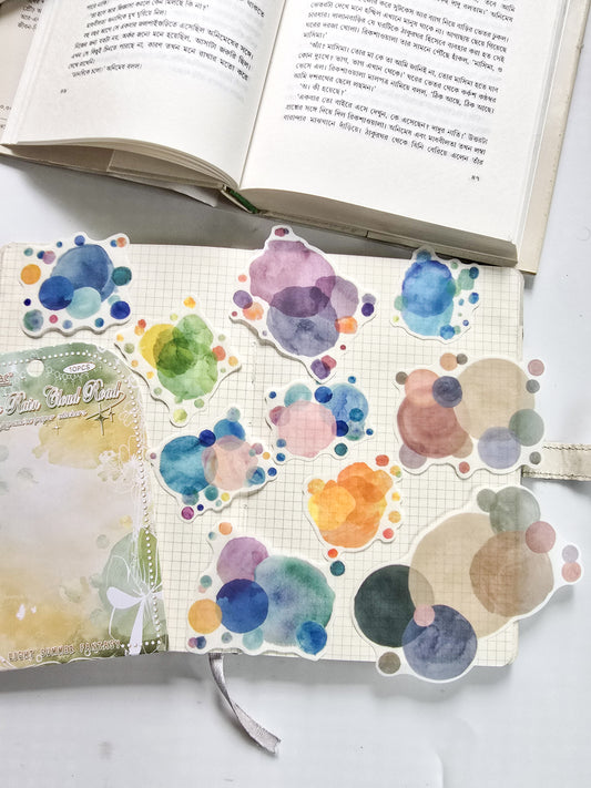 QXHM-604 | Flower Rain Cloud Road Beautiful Japanese Paper Stickers 10pcs | 110*70mm