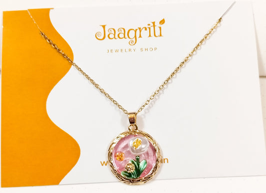 | 3D Floral Pendant Vintage Style Necklace |