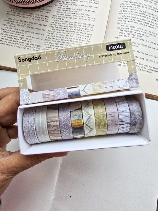SDRT5034 | Songdao Fantasy Washi Tape Set containing 10 Rolls Of Decorative Masking Tape| 10mm×2mm×10