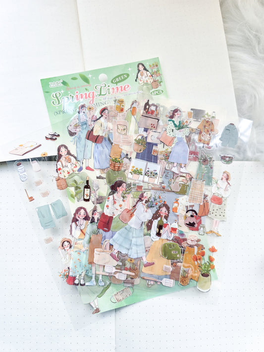 BFSG401|G-9| Spring Time | Lifestyle Sticker | 6 Sticker Sheets | Precut