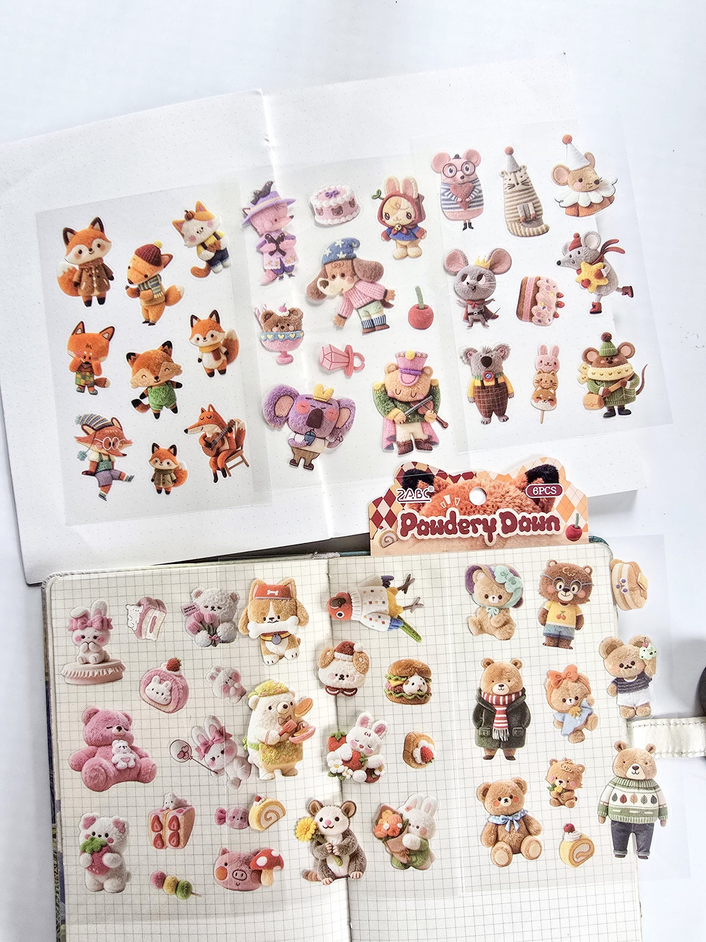 RRMY-402 | POWDERY DOWN Kawaii Sticker | 6pcs Sticker sheet |