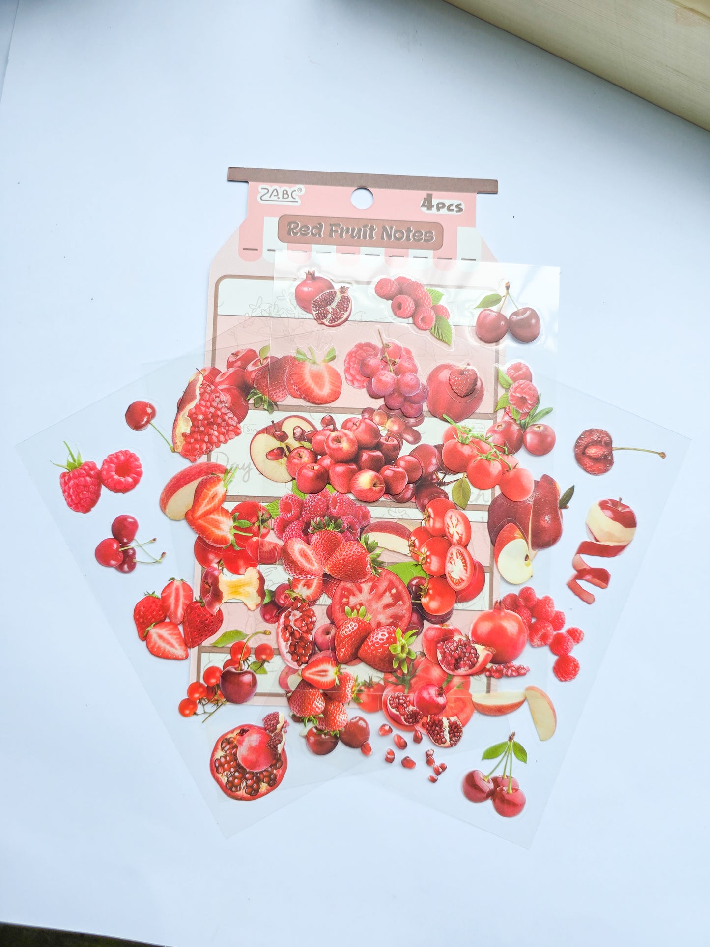 GQSG-601 | Pre Cut Sticker | Fruit| Red Fruit Notes | 4 Pcs | 100*150mm