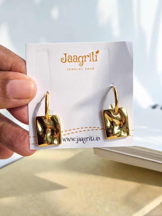 Melted Metal Drop Earing