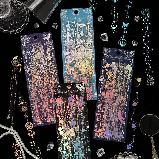 YGCXY | Moon Light Tide Night Series | Comprises 20 Journaling And Scrapbooking Stickers | 175*30mm |