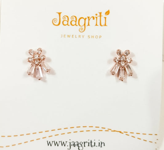 Anti Tarnish Diamond Earring Rose Gold