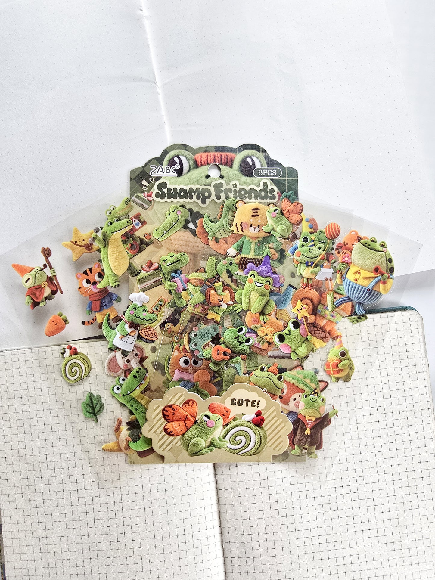 RRMY-403 | Swamp Friends Frog Designs kawaii sticker | 6 Pcs Sticker  Sheets |
