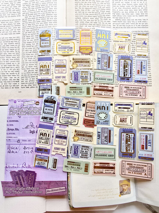 XM-TZ2938 | Stamp-Style Stickers For Ticket Collections | 4pcs | 18.6×12mm