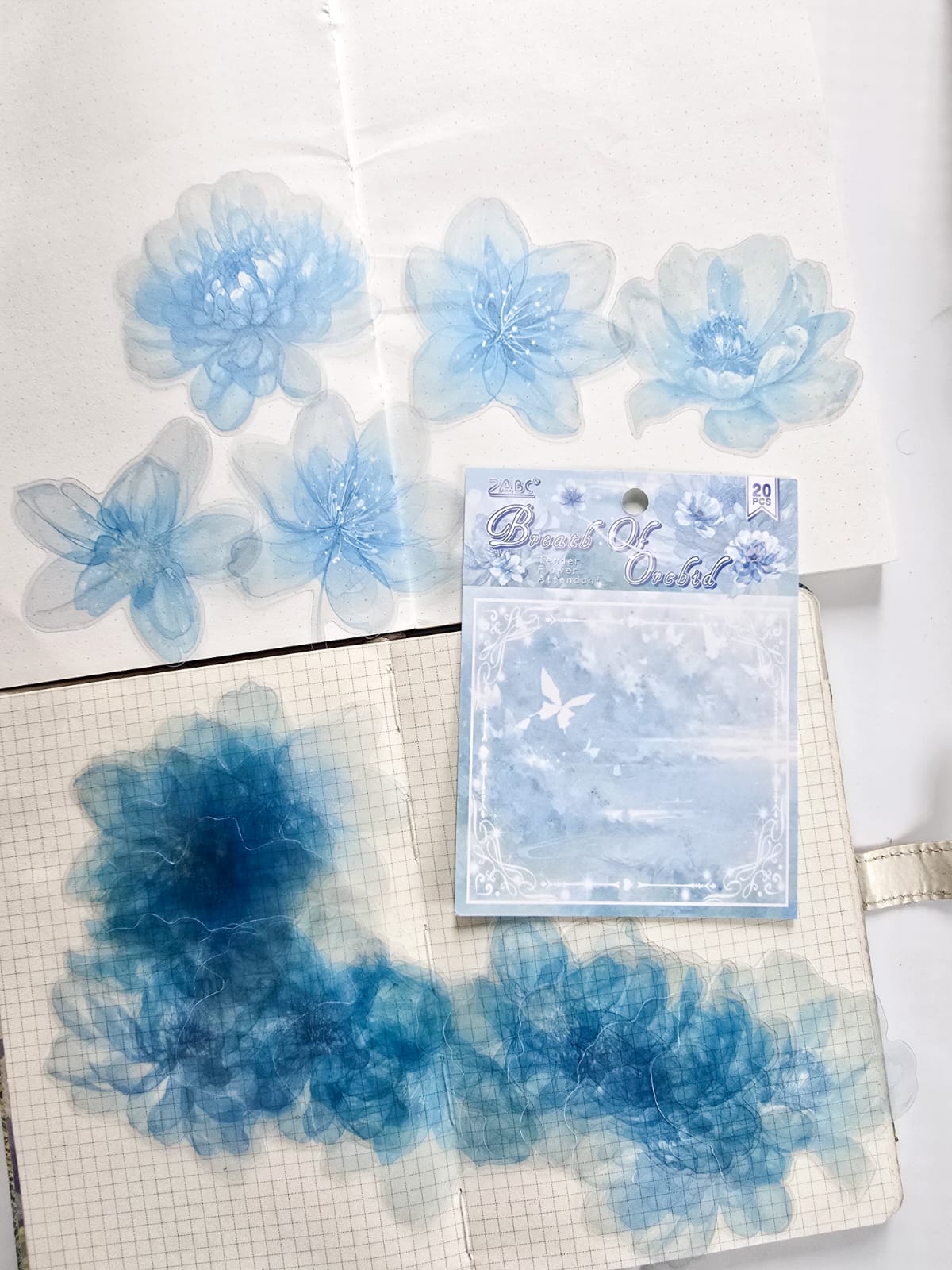 RQHS-605 | PET | Transparent | Floral | aesthetic | Sticker |  | 20 Pcs| 80*80mm