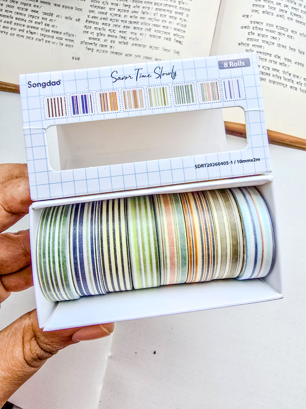 SDRT4051 | Colour Full  Washi Tape Set containing 8pcs Rolls Of Decorative Masking Tape | 10mm×2mm×8