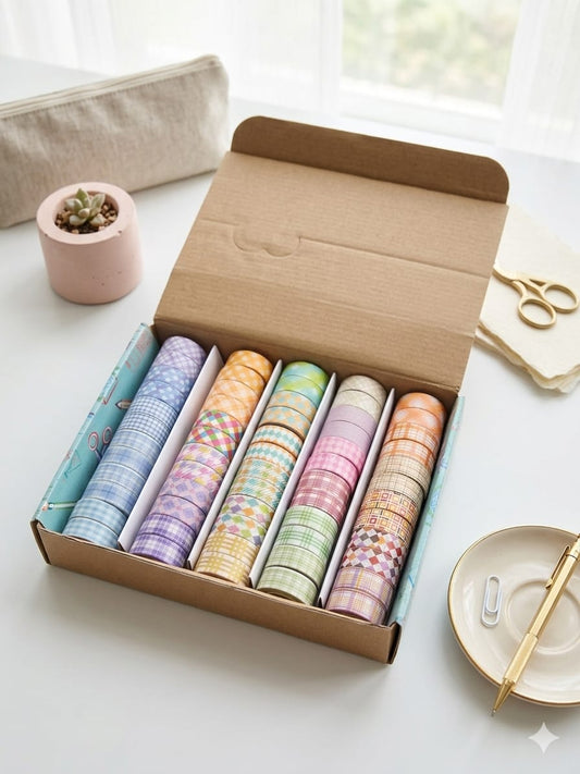 PLP25-351 -5 | CRAFTY CUDDLE Multicolor Tape Vintage Washi Tape 1 pc |1mtr