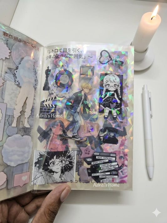 GZBBX-404 | Decorative Holographic Sticker Book From The PET Poetry Collection of Youth Series |