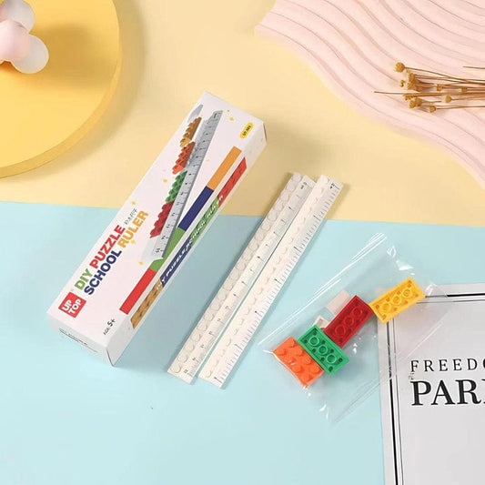 DIY Puzzle School Ruler, a creative stationery tool that allows children to build and customize