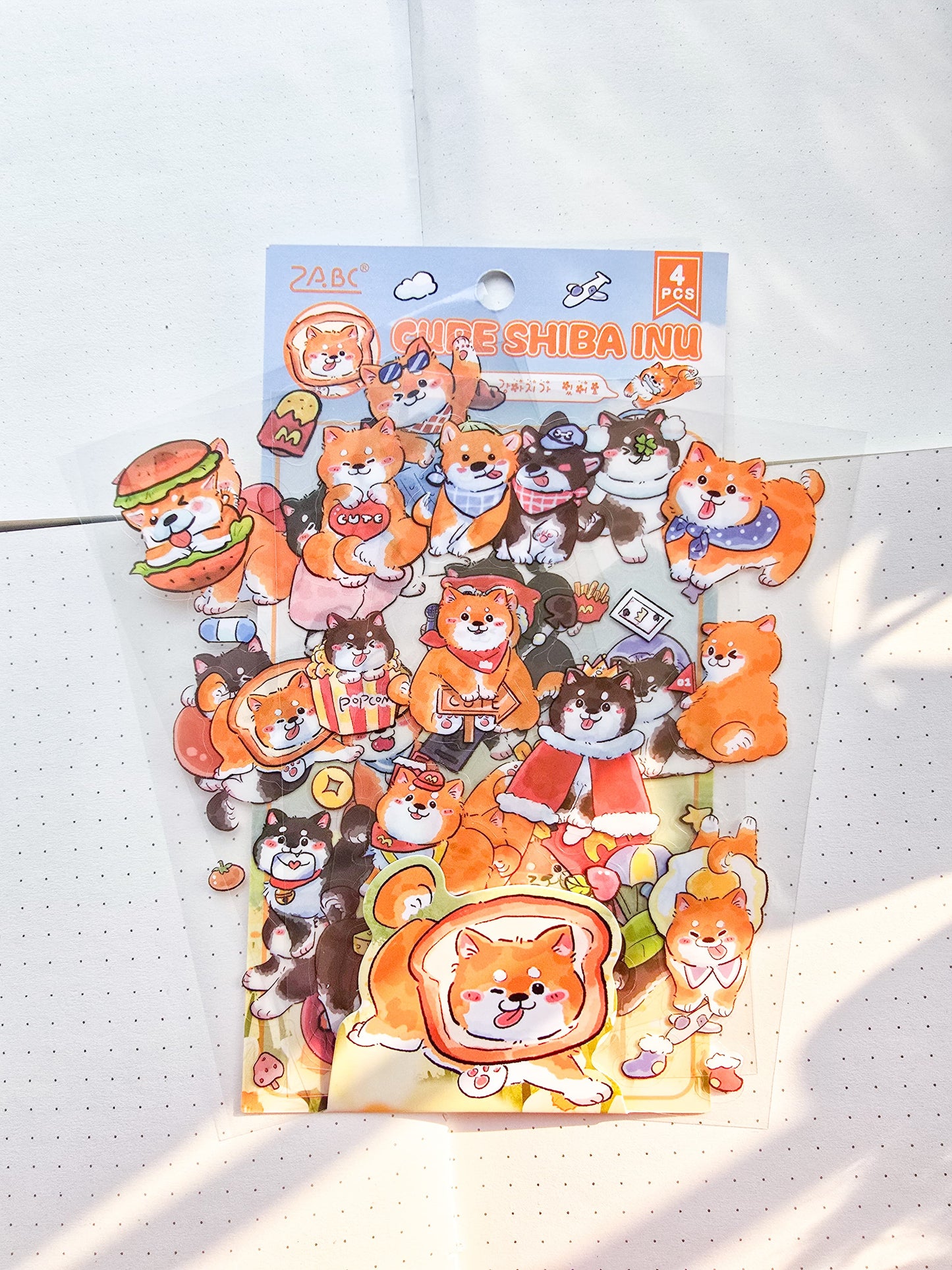 JYMQ-6-05|G-9| Cure Shiba Inu | PET | Transparent Sticker| 4 Sheets |