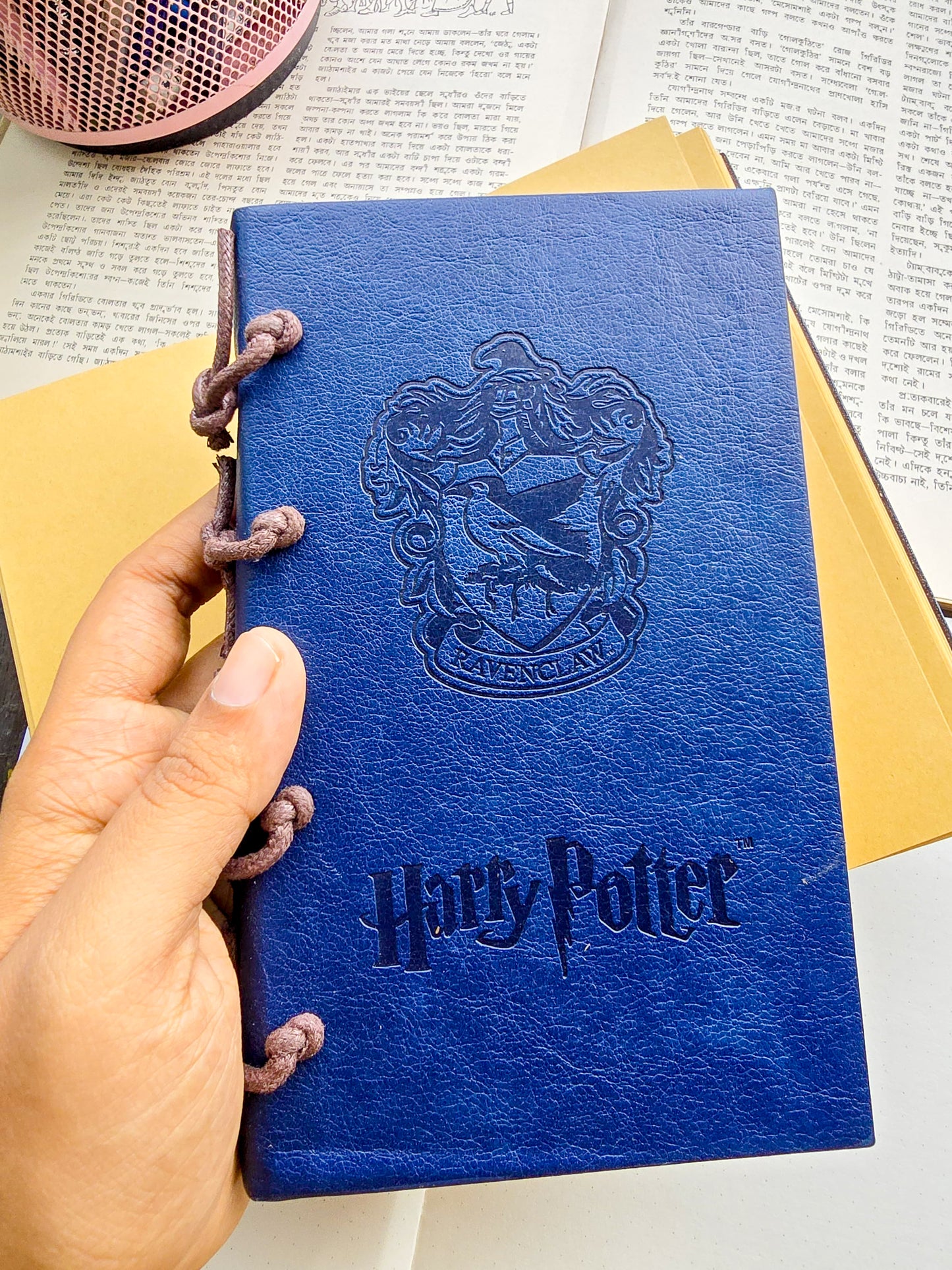 Harry Potter Inspired Ravenclaw Vintage Journal Note Book | Featuring a Textured Blue Cover, Embossed Ravenclaw Crest, Harry Potter Logo