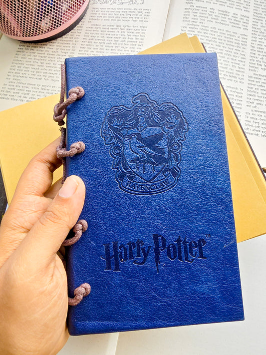 Harry Potter Inspired Ravenclaw Vintage Journal Note Book | Featuring a Textured Blue Cover, Embossed Ravenclaw Crest, Harry Potter Logo