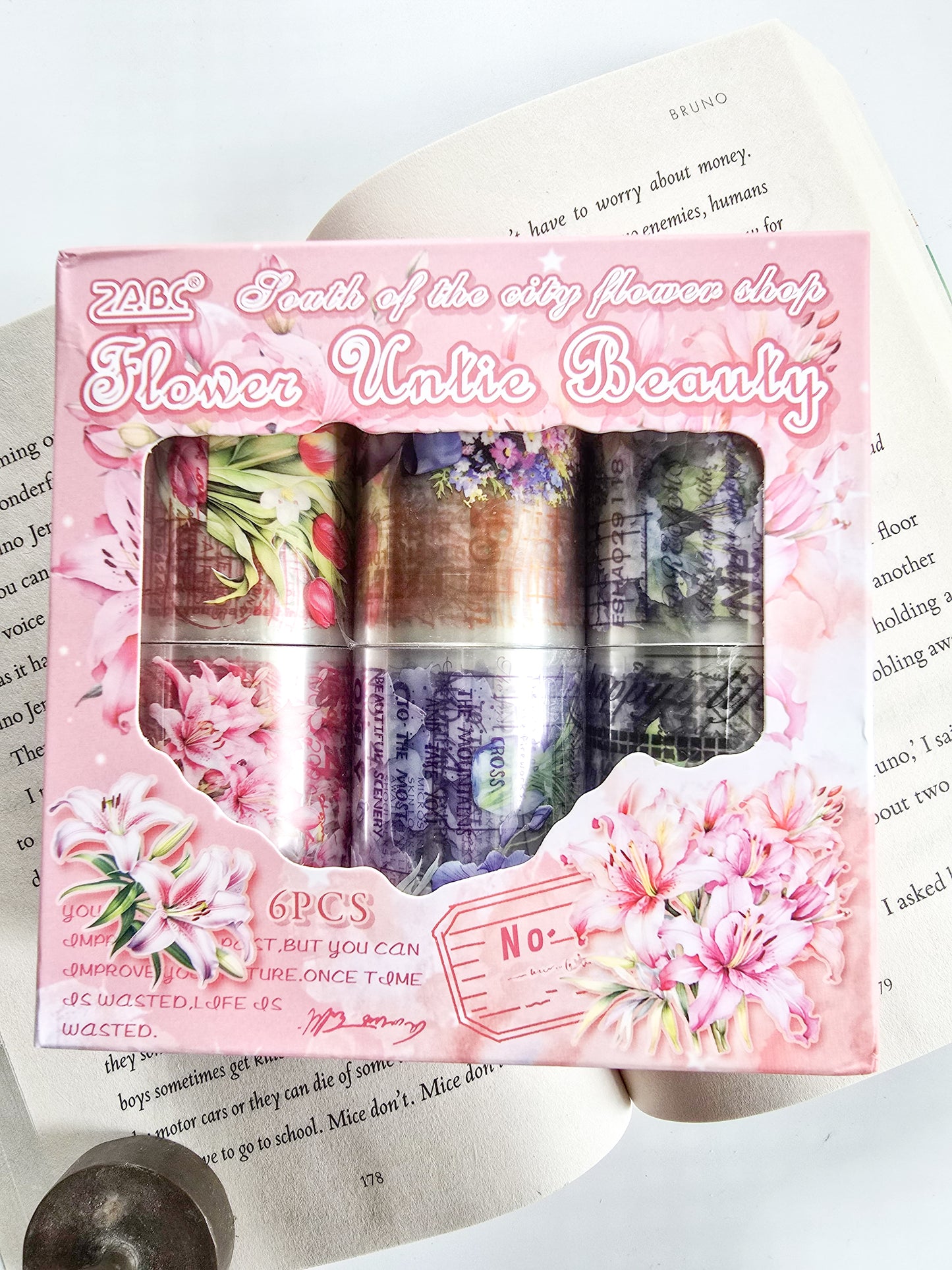 CNHD-201 |South of the city flower chap |  Flower Untic Beauty PET Sticker Roll 1 pcs | 60nm*2m/380mm