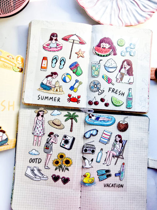 MHSJC - 602 | PET | G9 |Summer Slices | Lazy Daliy Moments | 4Pcs | 150mm |