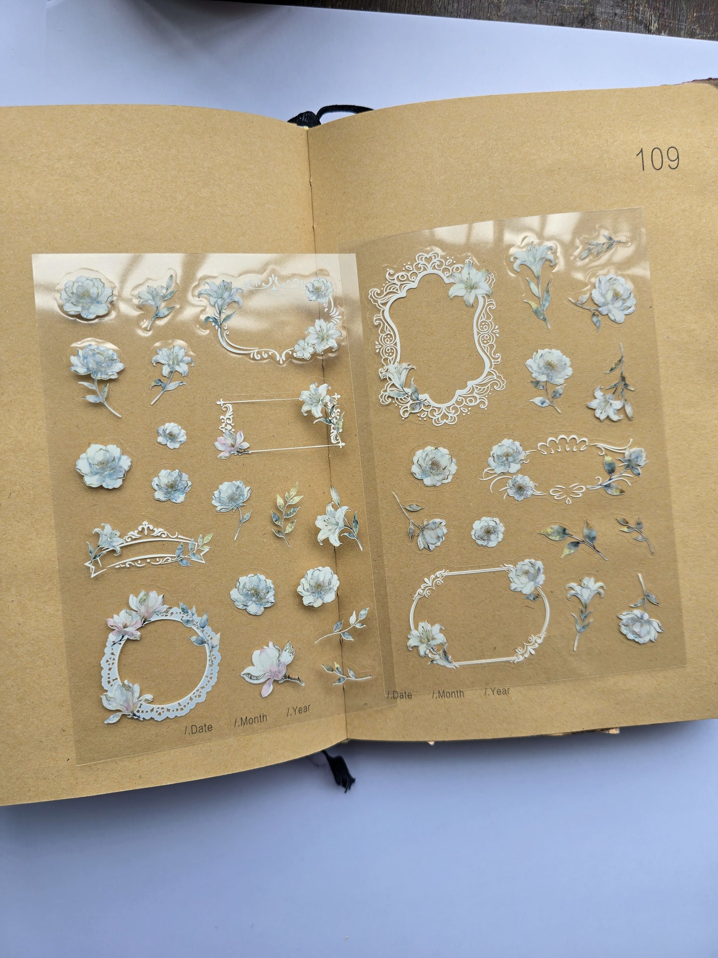 KJHY-603 | Whitet Antasy | PET |  Watercolour Flower Asthetic sticker | 100* 150mm