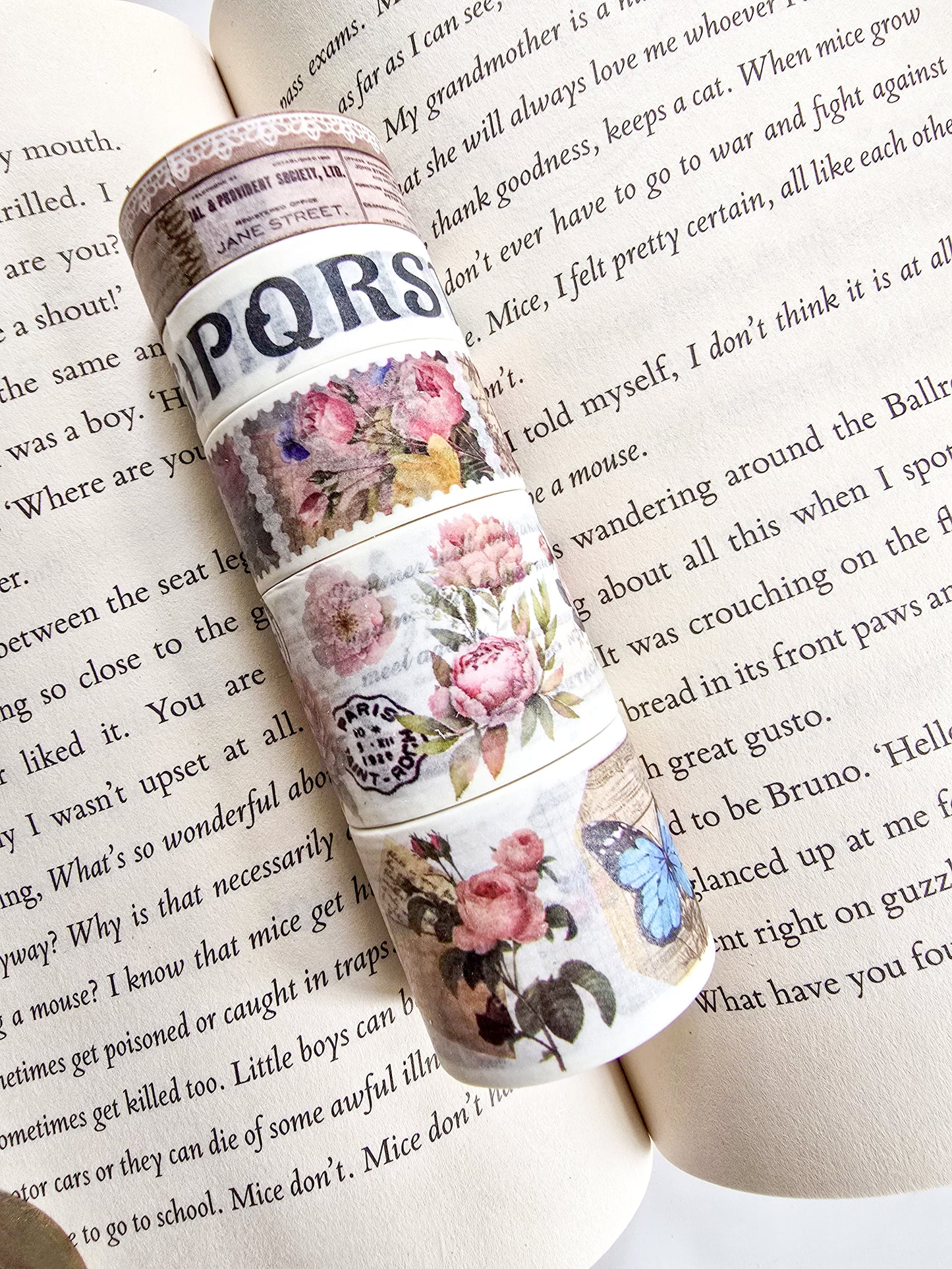 XM-JD3212 | Flower Series Vintage Washi Tape Set By Crafty Cuddle, Featuring 6pcs Set