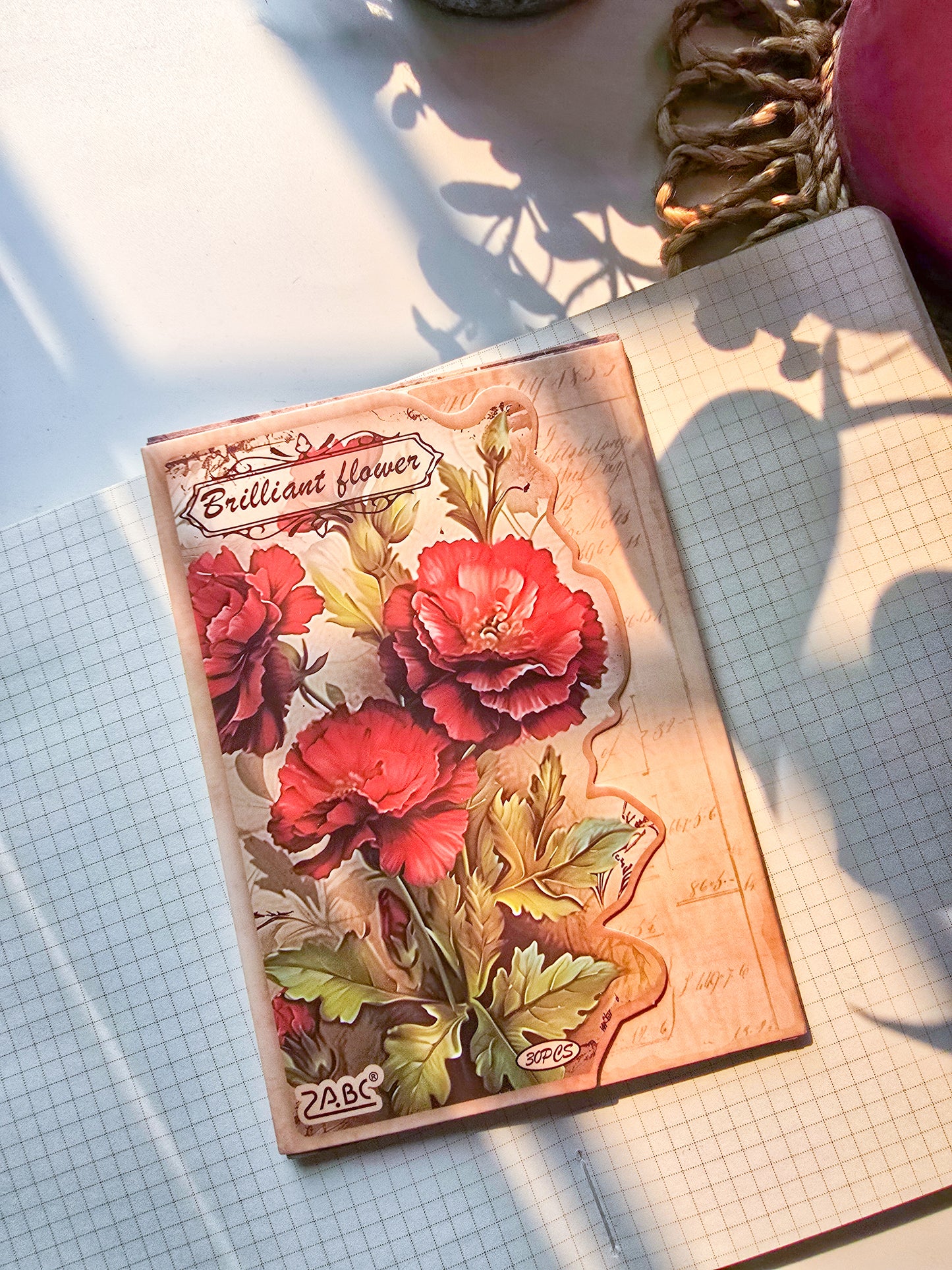 JLMB602 - material paper banana Lin Mobo series retro floral theme diy sticky material 30 sheets into