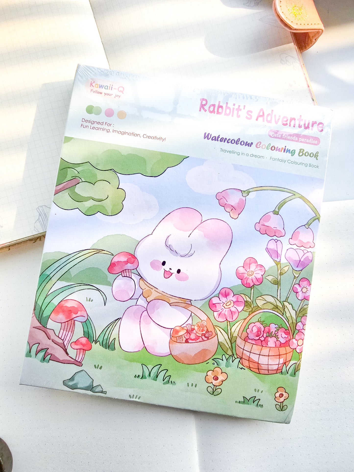 CB-0218(KQ)-3-RT | Rabbit's Adventure | Watercolour Colouring Book | 33.2*18.5*1.9 cm |