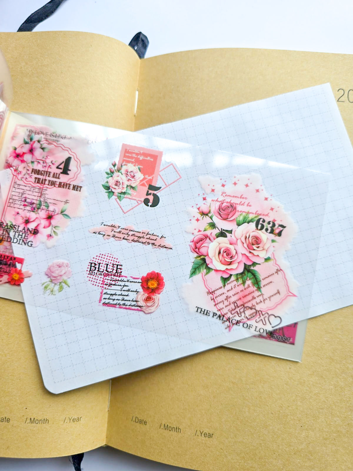 SNTT-401 | Sweet Girl Aesthetic 20pcs Set Sticker book | PET | Junk Journaling And Scrapbooking|