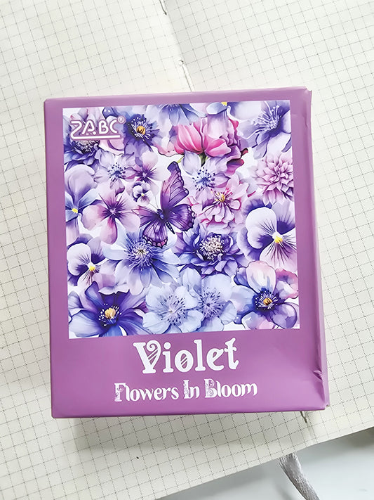 FHRY-604 | Violet Flowers In Bloom  PET Sticker  | 60pcs Sticker |